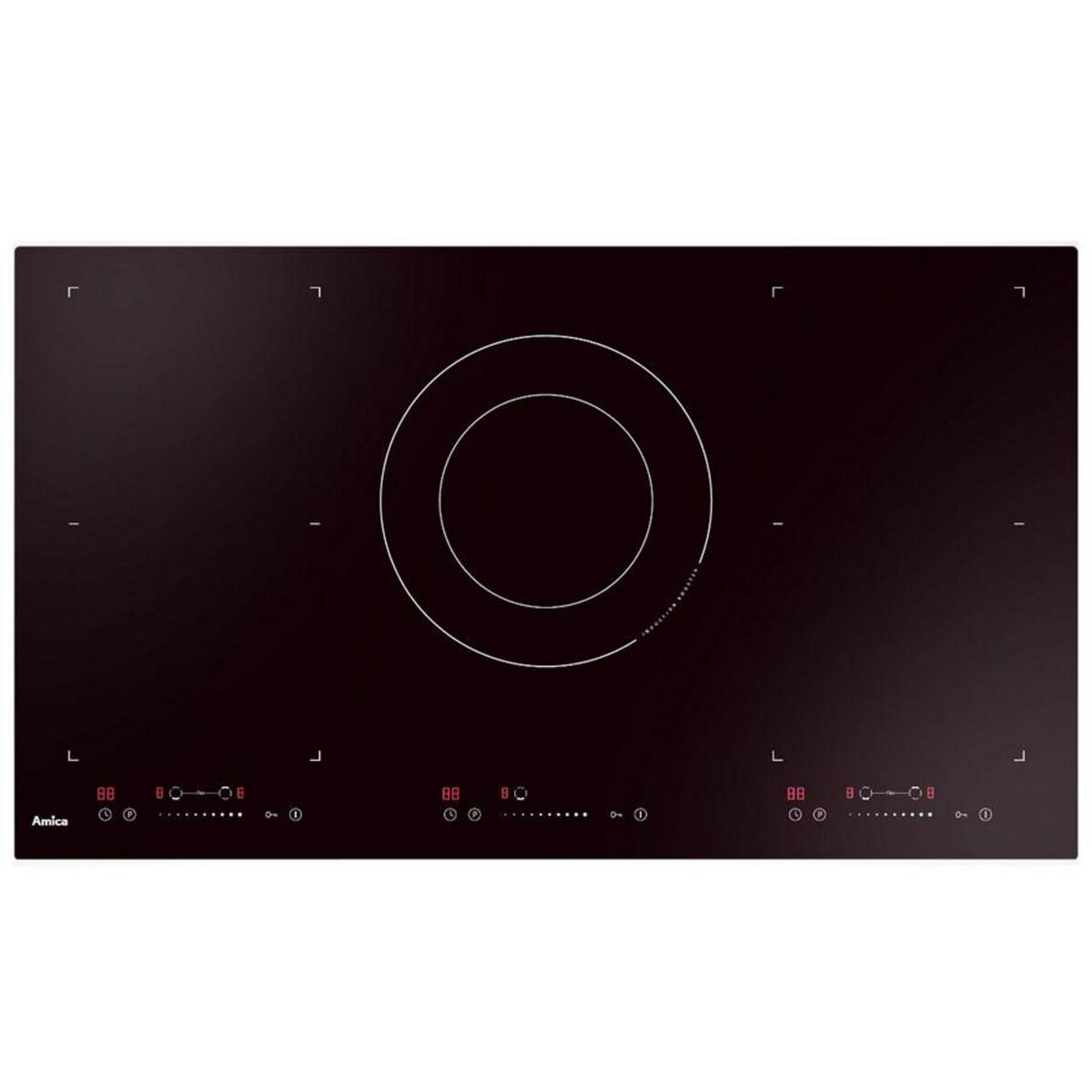 Amica Table de cuisson à induction 90cm 5 feux 10800w noir - ai9557