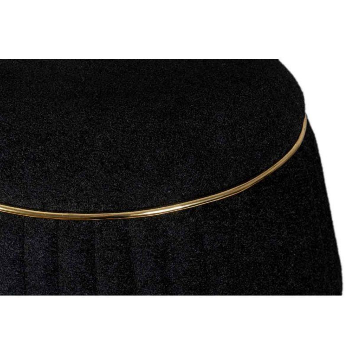 Paris Prix Pouf Matelassé Design  Doric  53cm Noir & Or