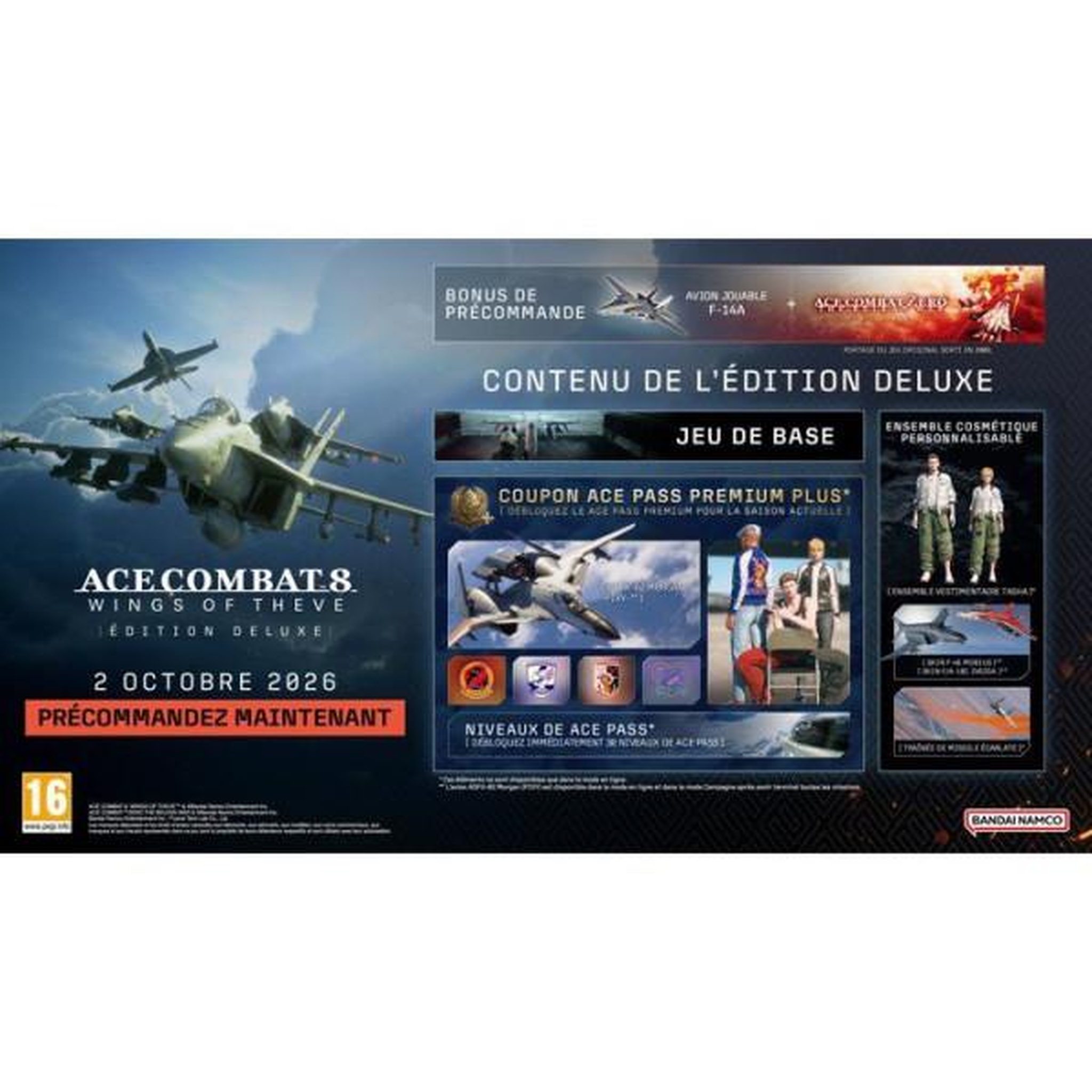 Voir la diapositive 2 : BANDAI NAMCO ENTERTAINMENT ACE COMBAT 8: WINGS OF THEVE - Deluxe Edition - Jeu PS5