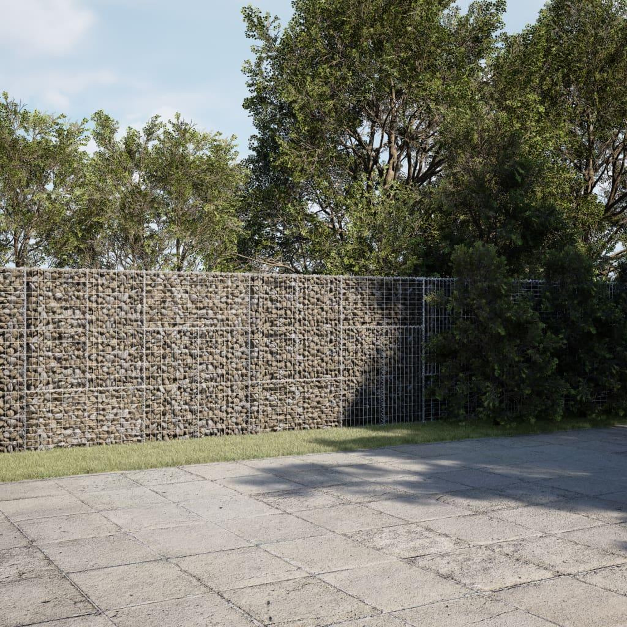 VIDAXL Panier gabion avec couvercle 400x100x150 cm fer galvanise