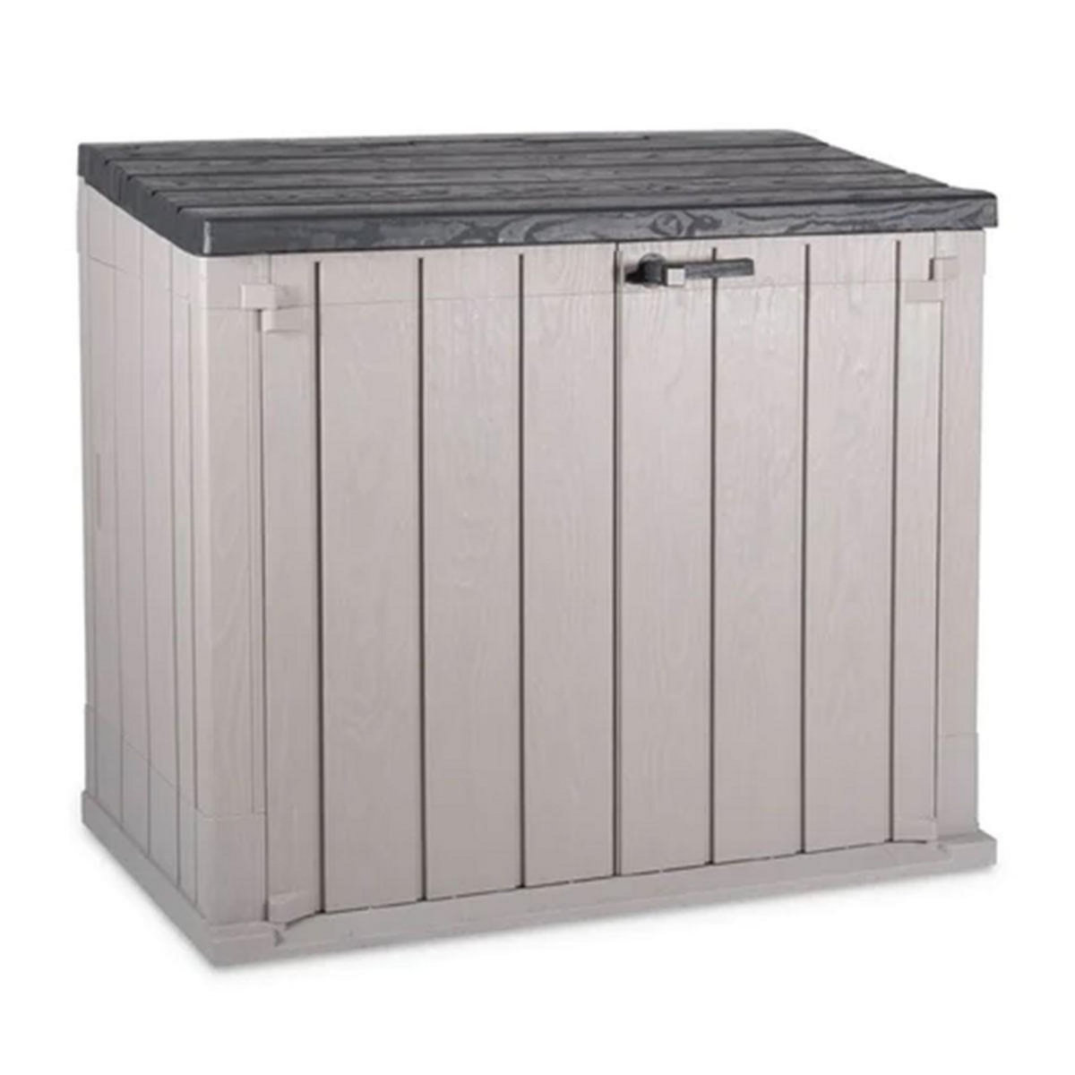 Toomax Coffre de jardin extérieur 1270L Gris Taupe Polypropylène recyclé 145 x 82 x H124 cm 2 portes + Capot supérieur TOOMAX