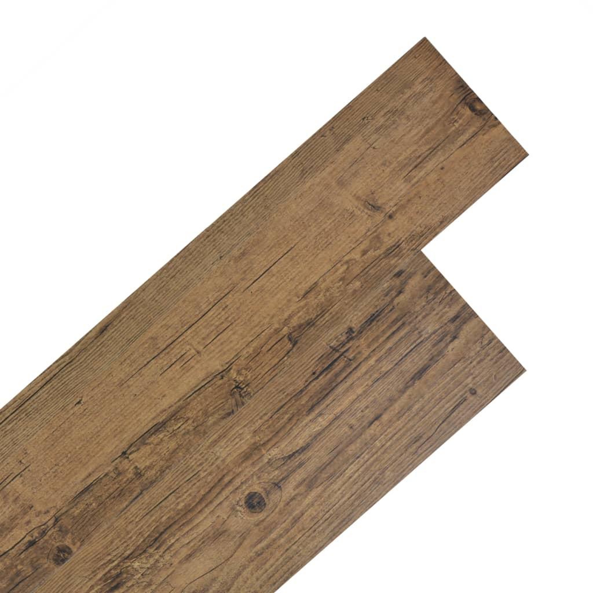 Voir la diapositive 1 : VIDAXL Dalle de plancher PVC autoadhesif 5,02 m^2 2 mm marron noyer