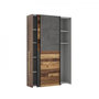 Voir la diapositive 5 : MARKET24 Armoire 2 portes coulissantes multifonction - Panneaux de particules - Bois et béton gris - L 120 x P 41,6 x H 190,5 cm - OZZUL