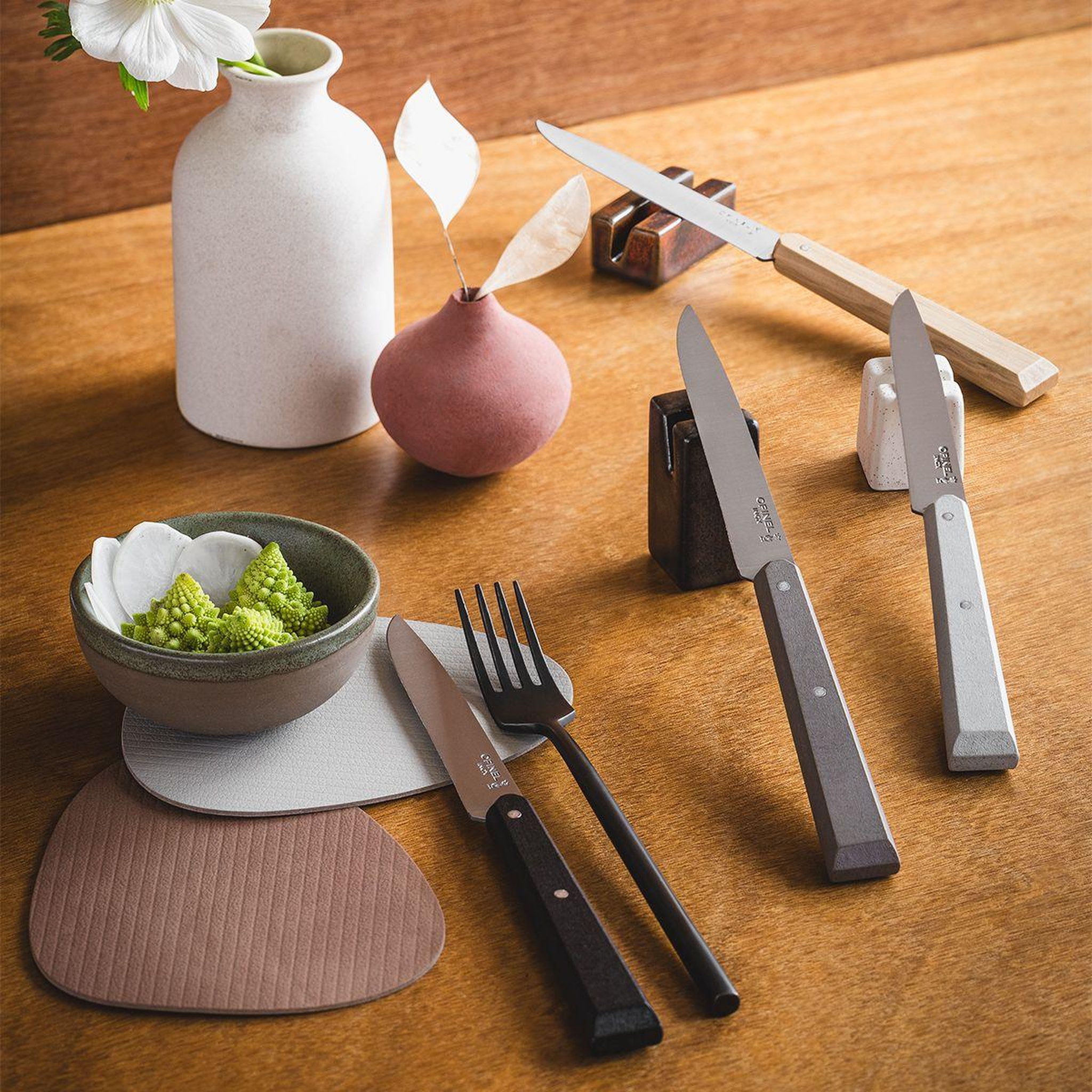 Voir la diapositive 2 : Opinel Set de couteaux coffret bon appétit minéral steack 4pcs