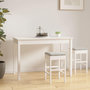 Voir la diapositive 1 : VIDAXL Table a manger Blanc 110x55x75 cm Bois massif de pin