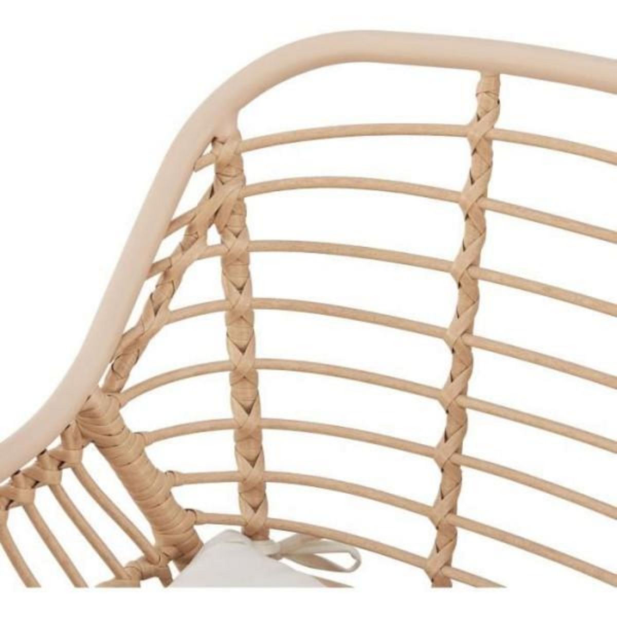 MARKET24 Salon de jardin SUMATRA : table basse + 2 fauteuils - Résine tressée écrue