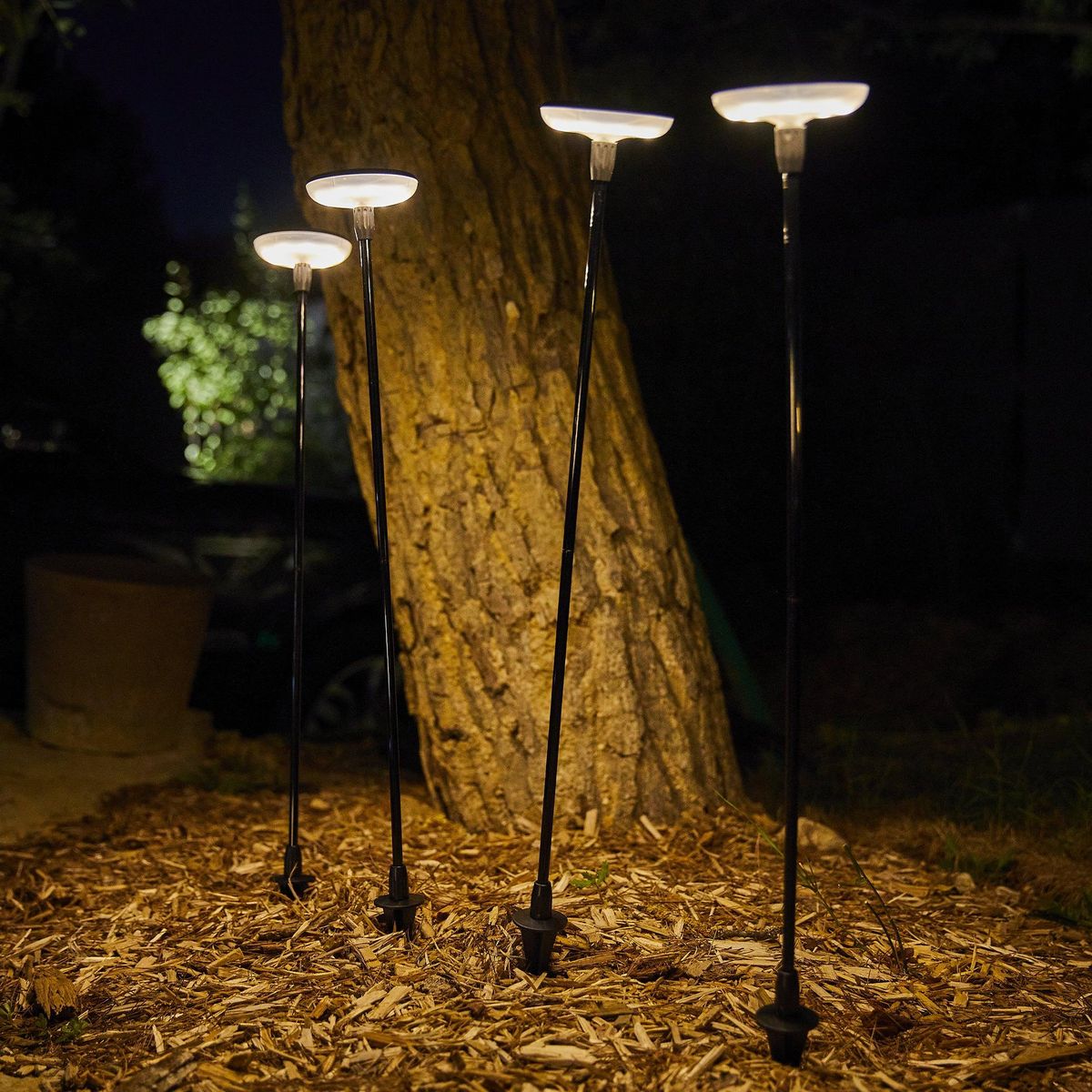 Lumisky Lot de 4 balises solaires LUCENTY Noir Plastique H76 cm