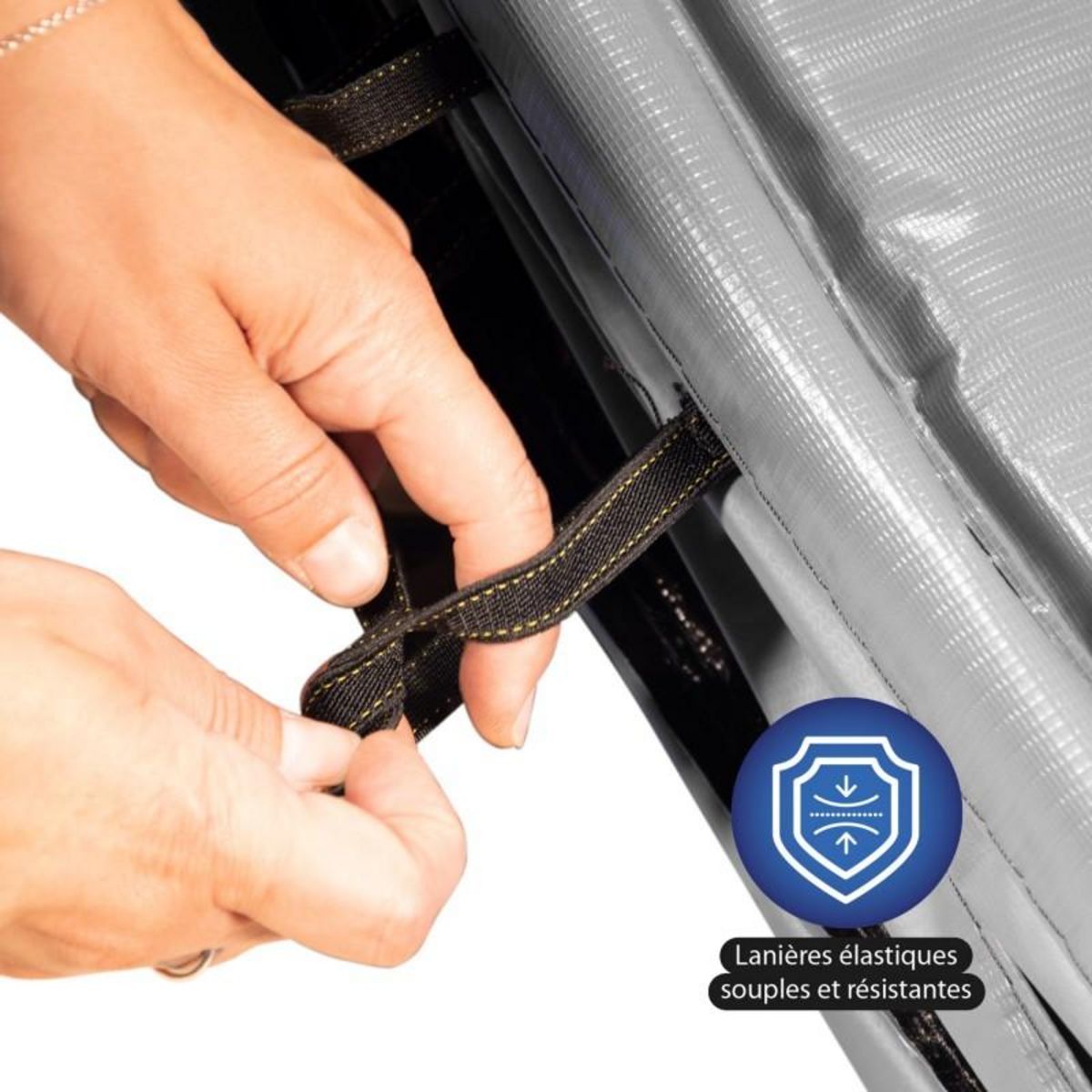 FAST-JUMP Coussin de protection des ressorts pour Trampoline 14Ft / 427 cm - Gris - PE