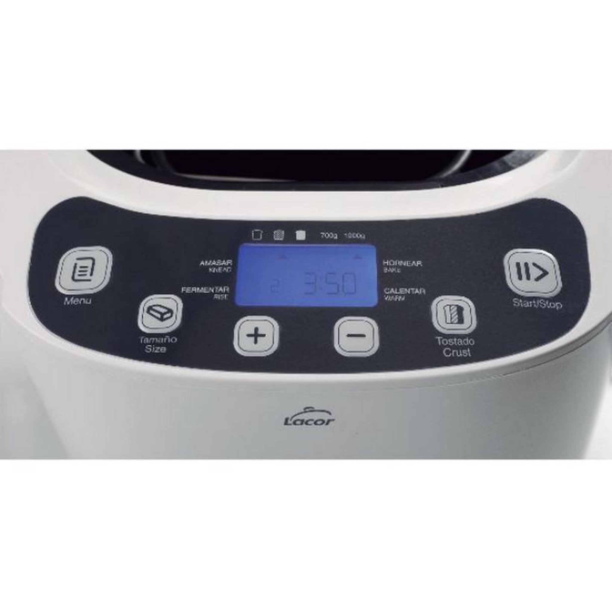 Voir la diapositive 2 : Lacor Machine à pain 1kg 550w blanc/gris - 69334