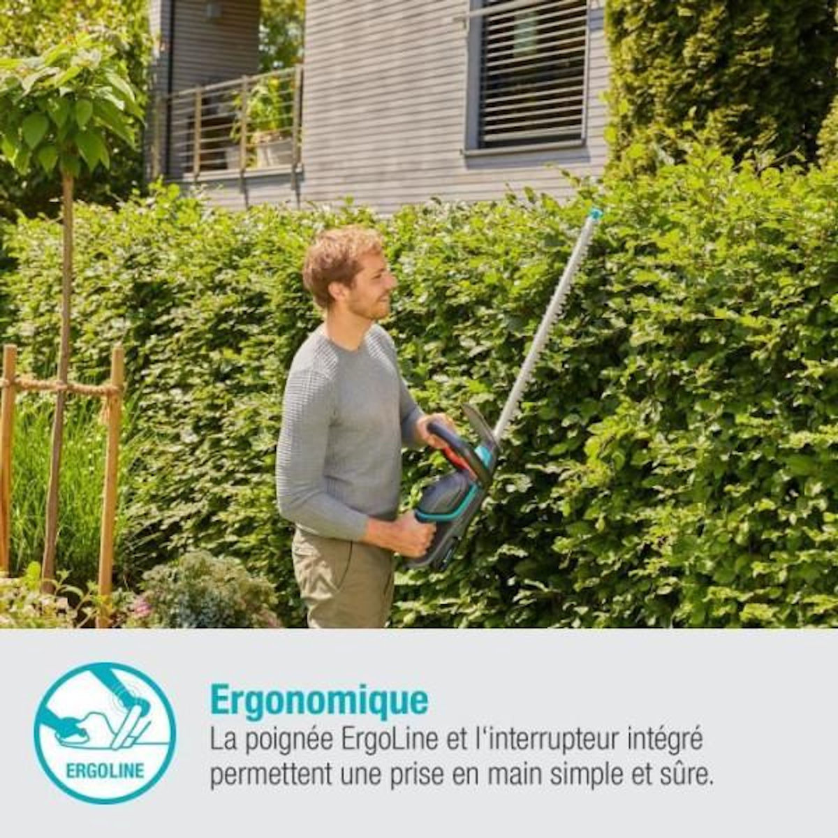 Gardena Taille-haies a batterie GARDENA - ComfortCut 60/18V - 18V - 60 cm (Livré avec batterie Li-ion 2,5Ah + chargeur)