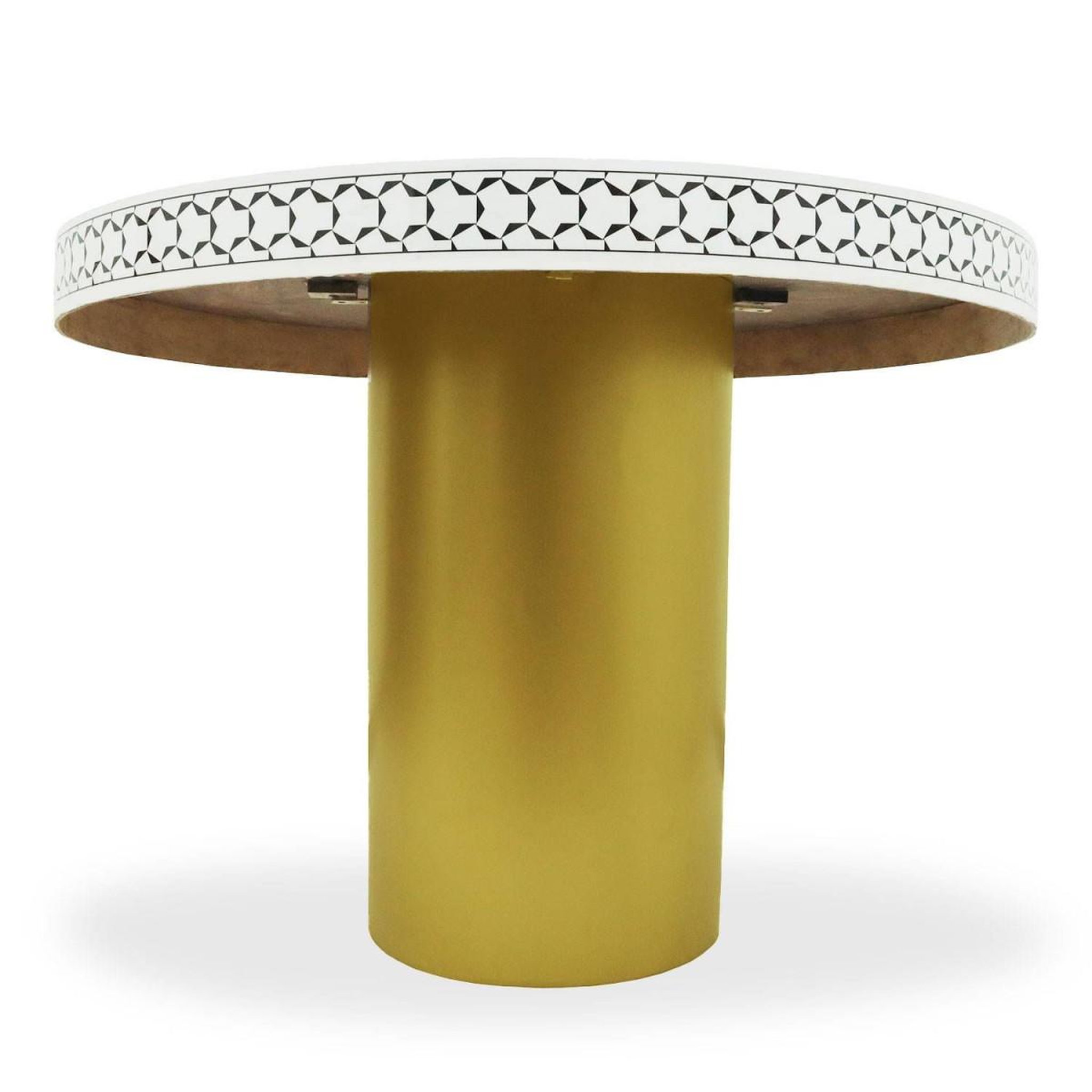 Voir la diapositive 3 : Paris Prix Table à Manger Design  Géométrique  100cm Noir & Blanc