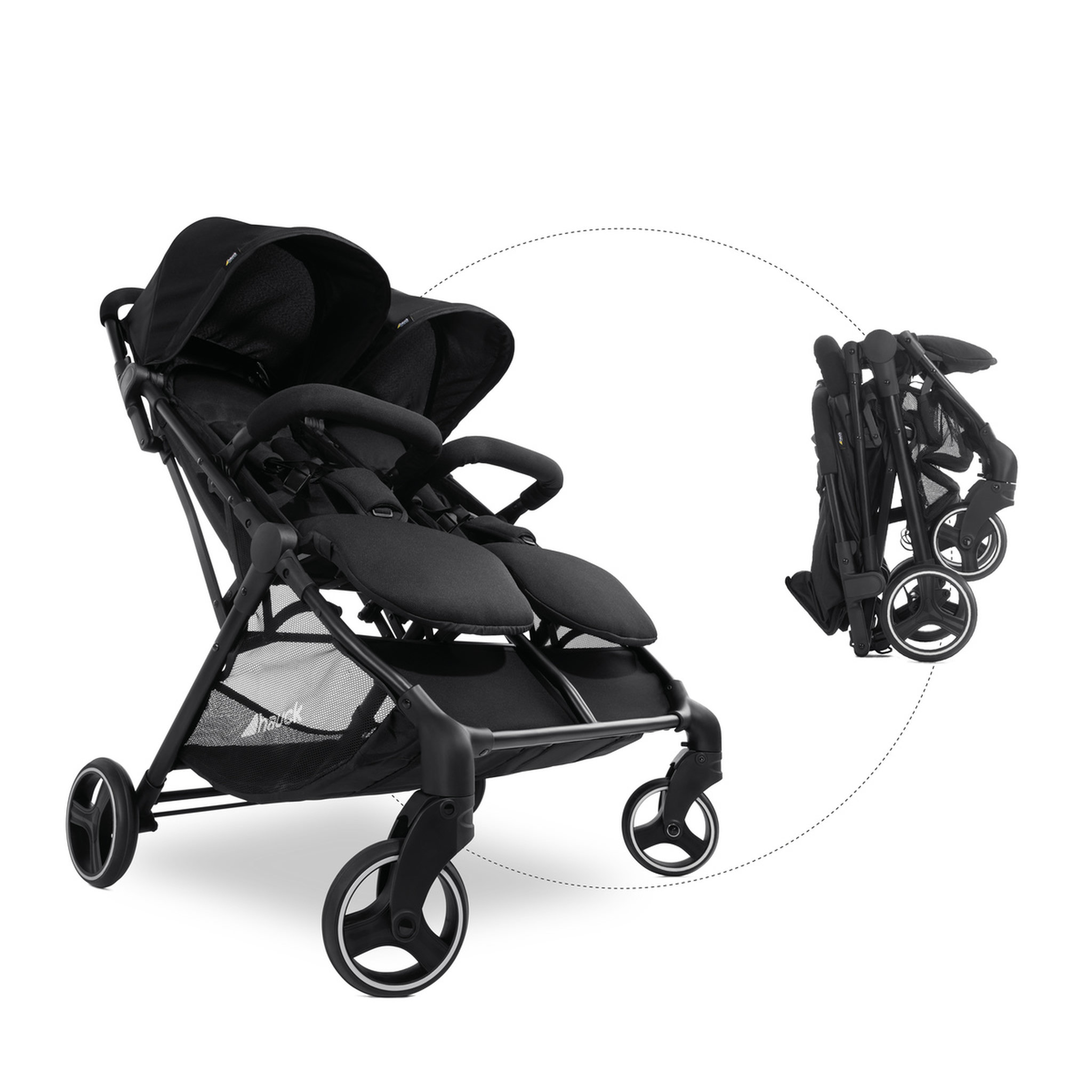 Voir la diapositive 4 : HAUCK Poussette double Swift X Duo Noir
