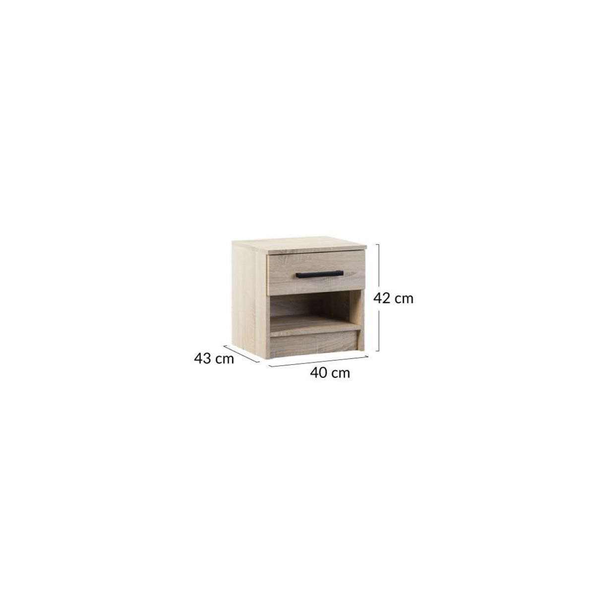BEST MOBILIER Hayato - table de chevet - effet bois - 40 cm