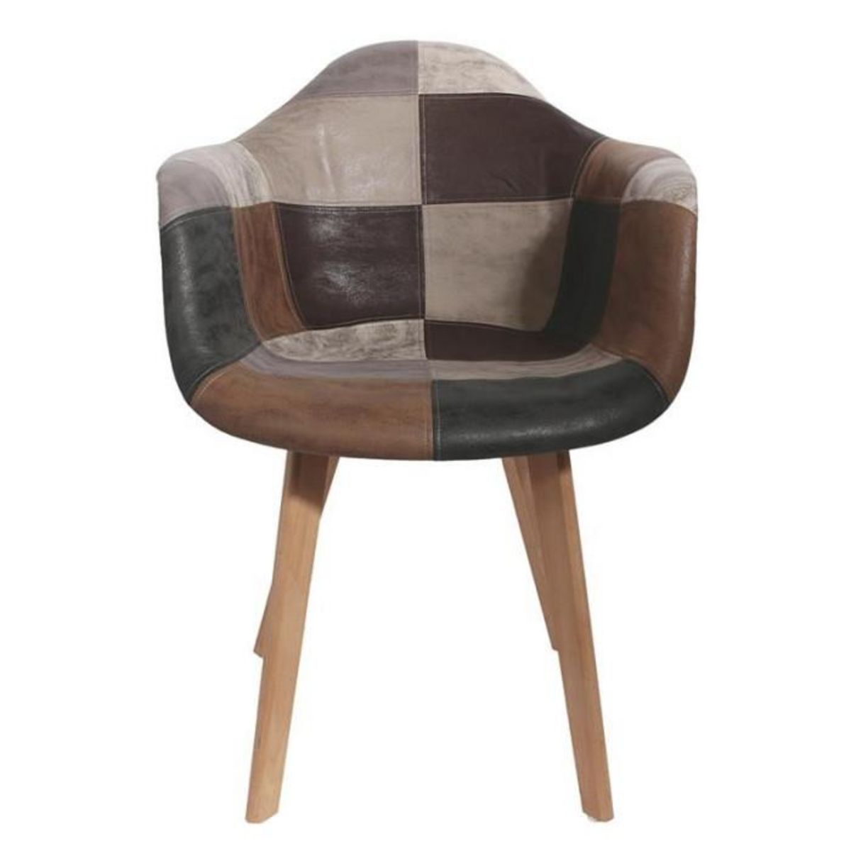 Paris Prix Lot de 2 Fauteuils Déco  Patchwork  84cm Marron