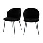 Voir la diapositive 1 : Rendez vous déco Lot de 2 chaises en tissu bouclé noir et pieds en métal-Groom