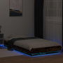 Voir la diapositive 4 : VIDAXL Cadre de lit et lumieres LED sans matelas chene fume 90x190 cm