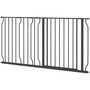 Voir la diapositive 1 : PAWHUT Barrière de sécurité animaux - longueur réglable dim. 75-145 cm - porte double verrouillage, ouverture double sens -sans perçage - acier ABS noir