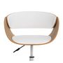 Voir la diapositive 6 : Rendez vous déco Chaise de bureau pivotante sur roulettes en bois et PU blanc - Adelmar