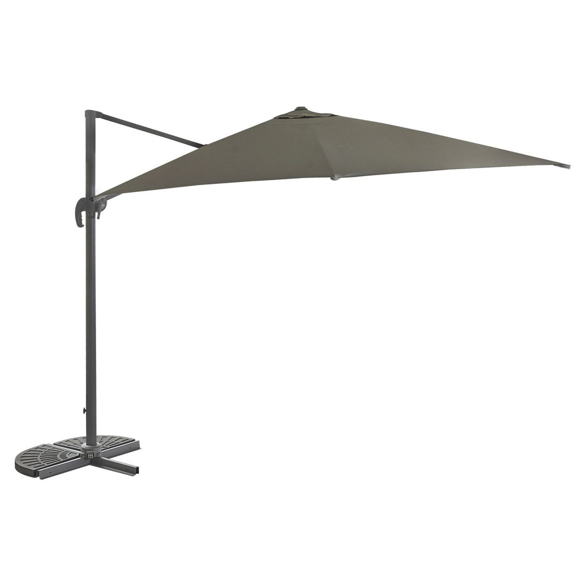 GARDENSTAR Parasol déporté  - Aluminium et polyester - 3x4 m - gris 
