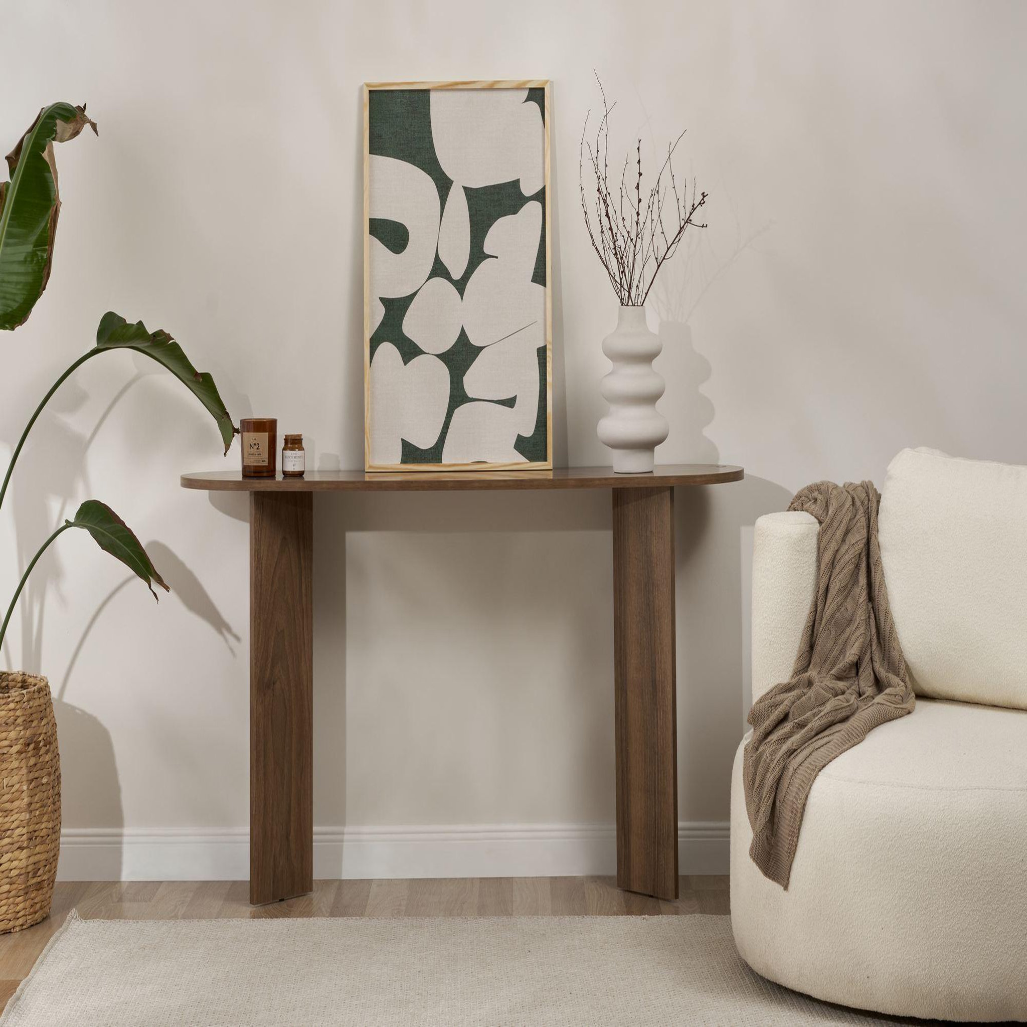 Voir la diapositive 2 : Habitat et Jardin Console en bois  sira  - 150 x 35 x 75 cm - noyer