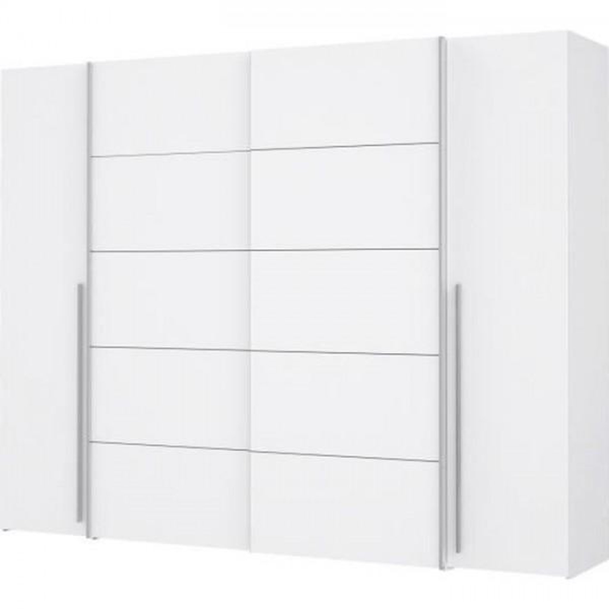 MARKET24 Armoire - Blanc mat - 2 portes battantes + 2 portes coulissantes - L 270,3 x P 61,2 x H 210 cm - NARAGO