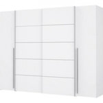 MARKET24 Armoire - Blanc mat - 2 portes battantes + 2 portes coulissantes - L 270,3 x P 61,2 x H 210 cm - NARAGO