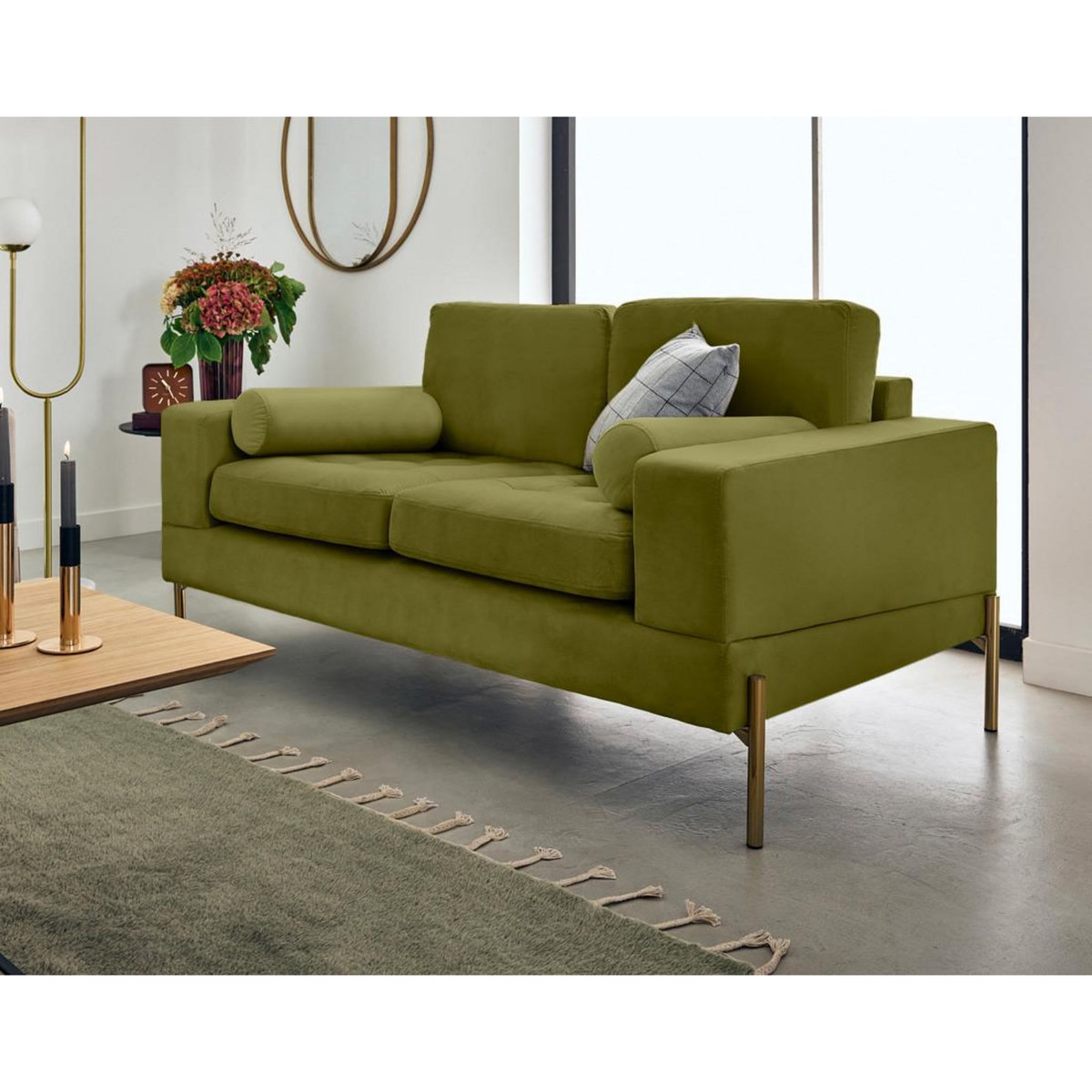 LISA DESIGN Isaure - canapé droit 2 places en velours