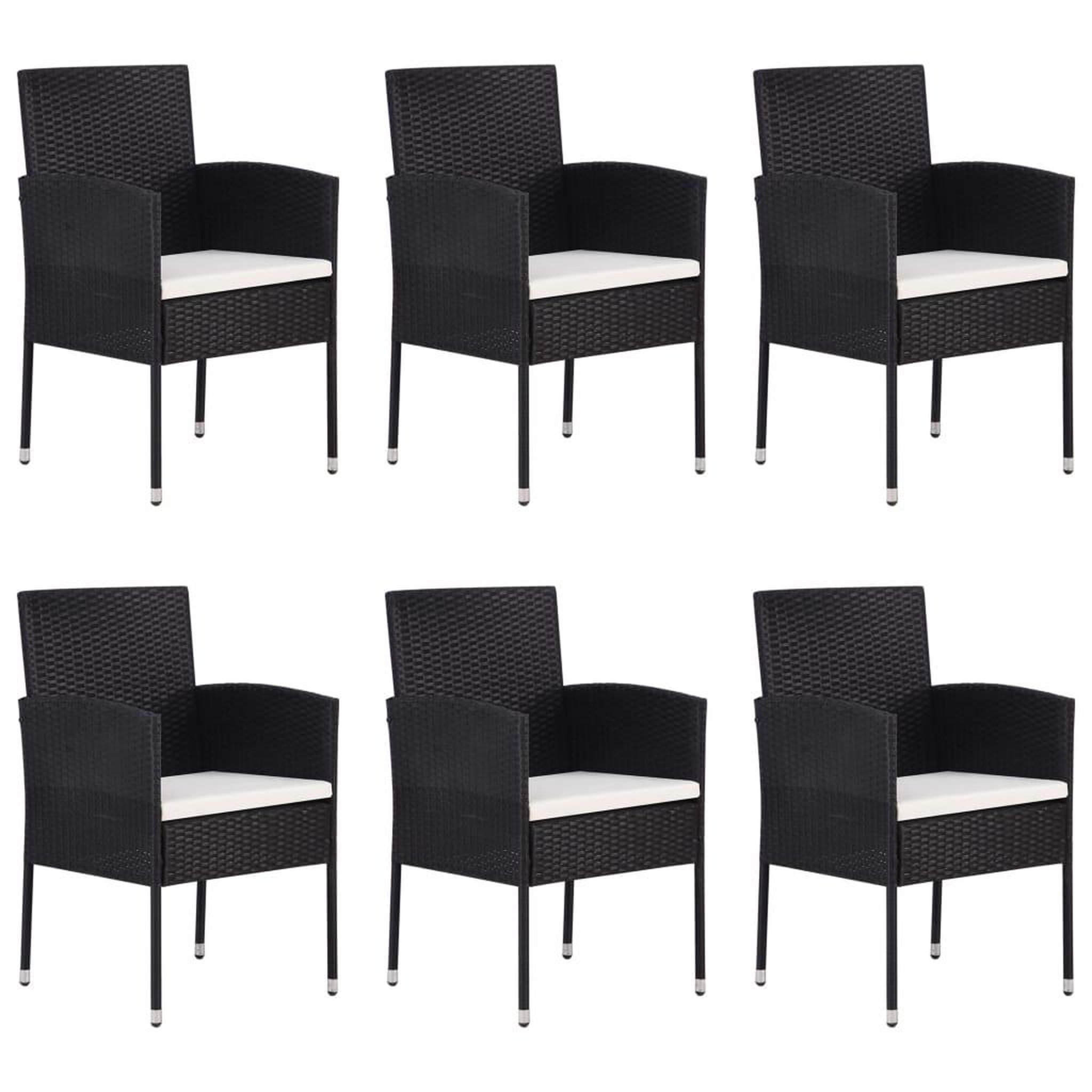 Voir la diapositive 4 : VIDAXL Ensemble a manger de jardin 7 pcs Noir