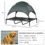 Voir la diapositive 3 : PAWHUT Lit pour chien chat sur pied velum anti-UV tissu Oxford micro-perforé sac transport inclus gris