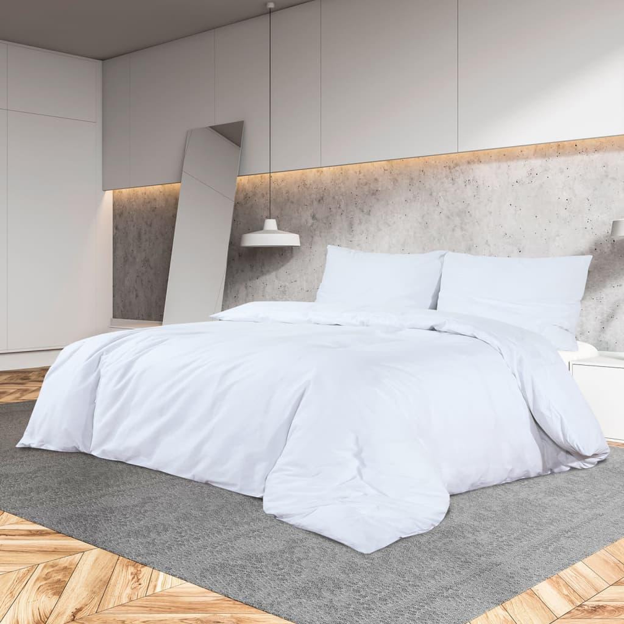 Voir la diapositive 1 : VIDAXL Ensemble de housse de couette Blanc 200x200 cm Coton