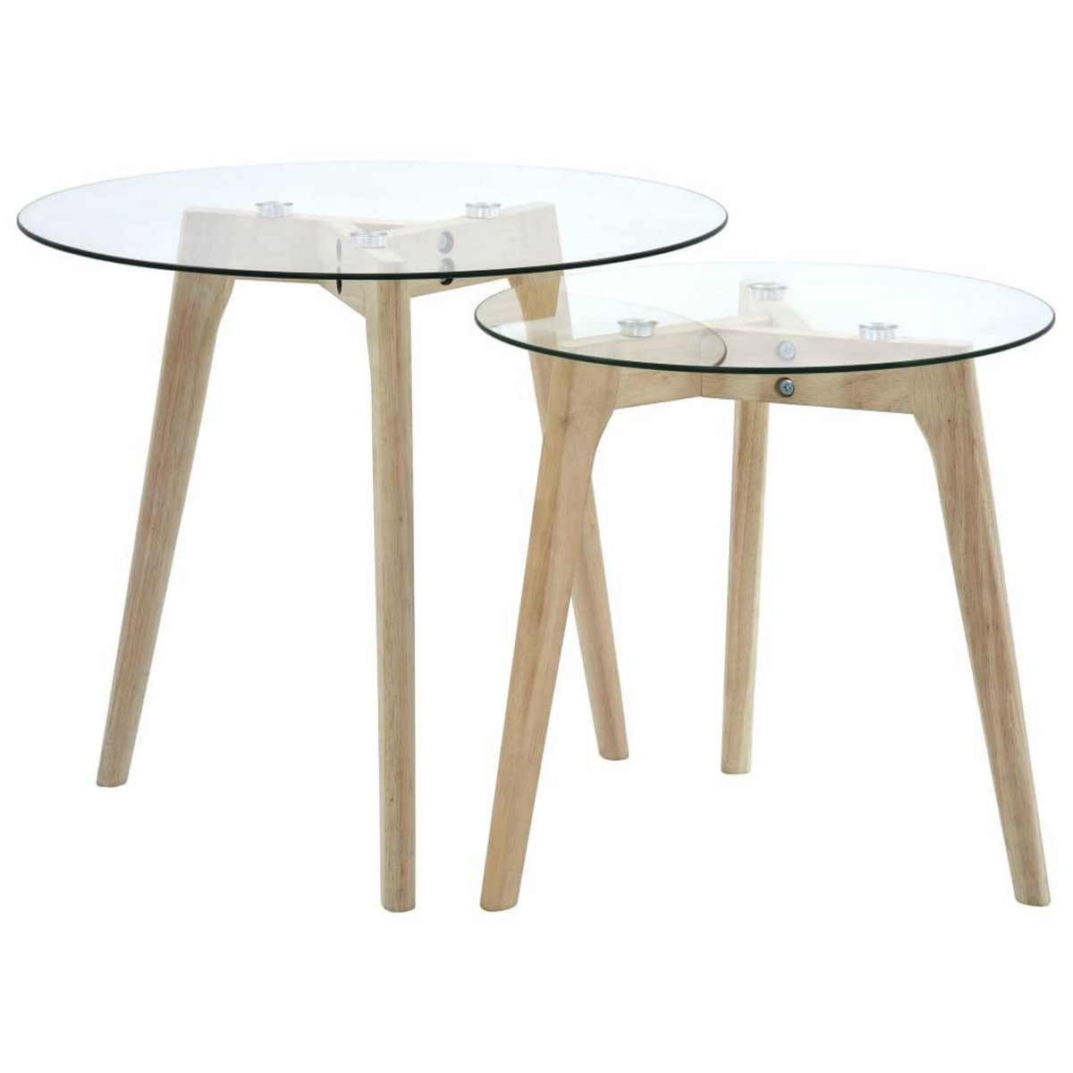 VIDAXL Ensemble de tables d'appoint 2 pcs Verre trempe