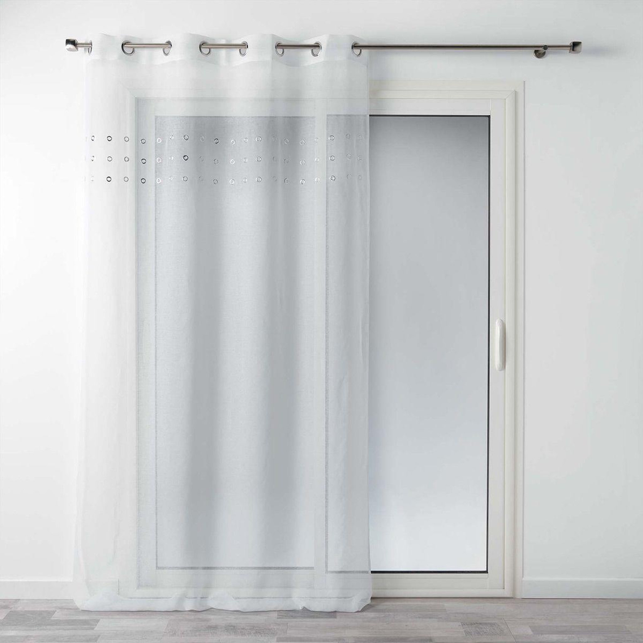 Douceur d'Intérieur Rideau voilage à œillets  krom  140x240cm blanc
