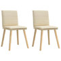 Voir la diapositive 1 : VIDAXL Chaises a manger lot de 2 creme tissu