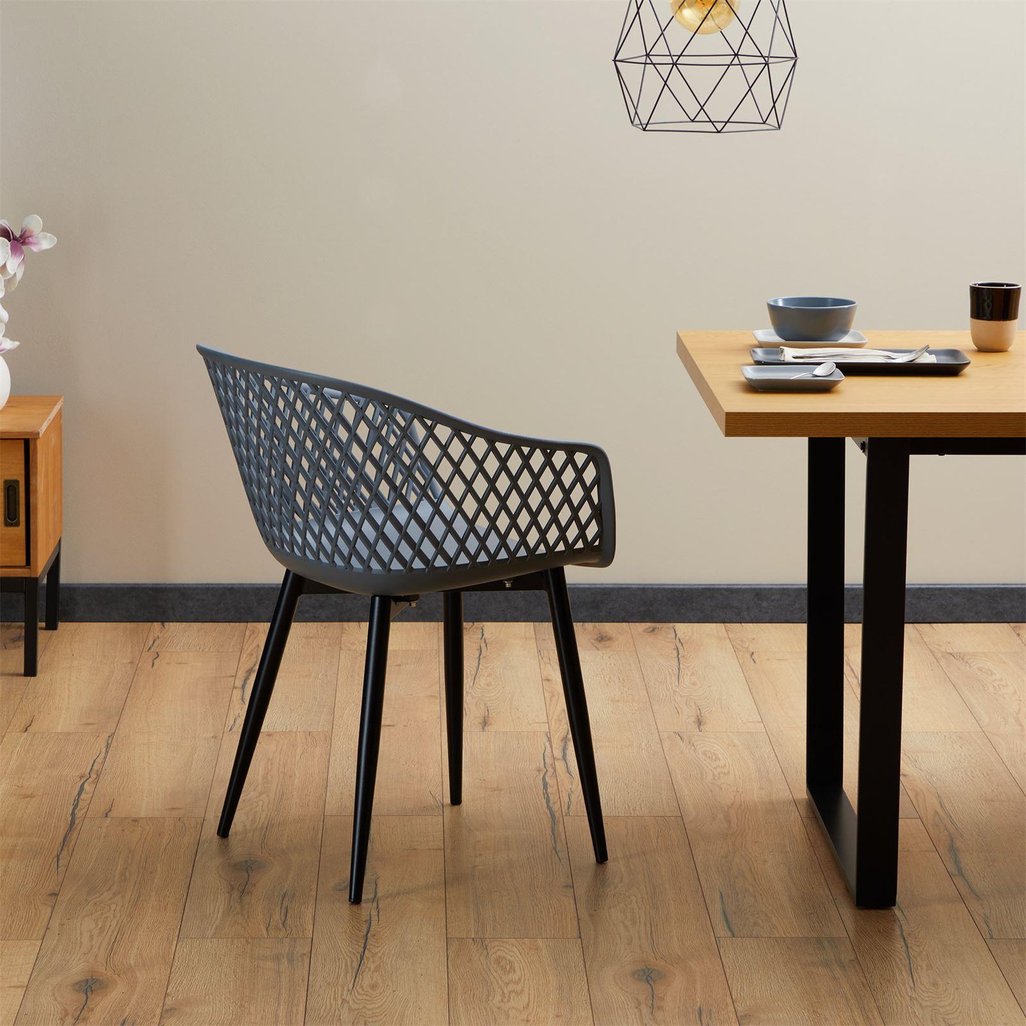 Voir la diapositive 4 : IDIMEX Lot de 4 chaises MADEIRA style scandinave, pieds en bois
