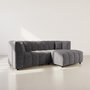 Voir la diapositive 1 : LISA DESIGN Curtis - canapé d'angle droit 4 places avec accoudoir en tissu texturé