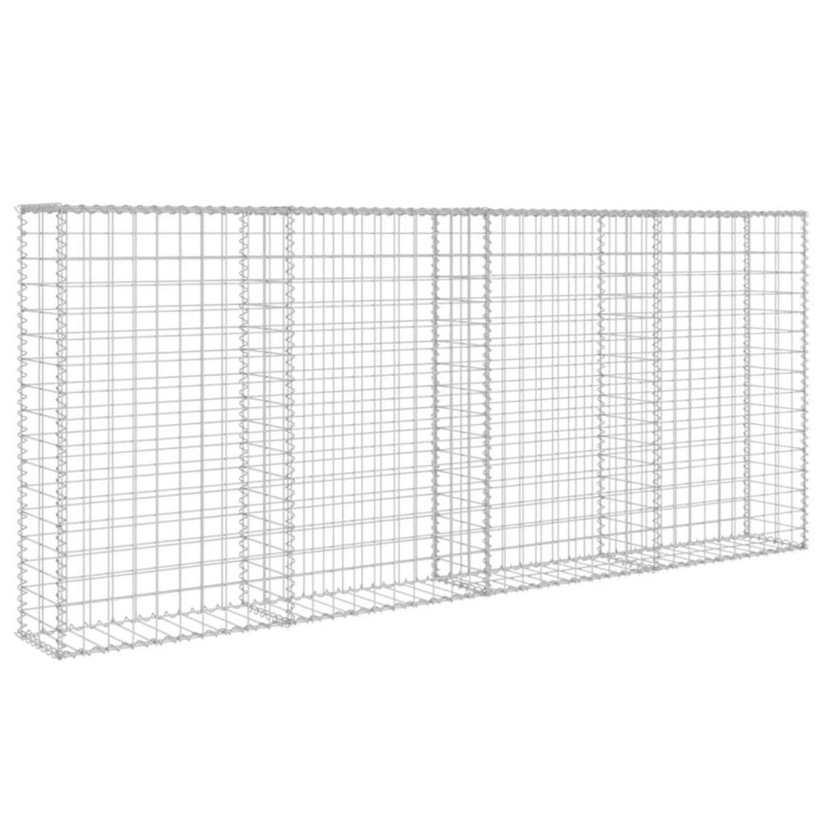 VIDAXL Mur a gabion avec couvercles Acier galvanise 200 x 20 x 85 cm