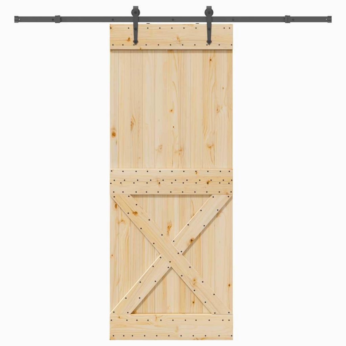 VIDAXL Porte coulissante et kit de quincaillerie 90x210 cm pin massif