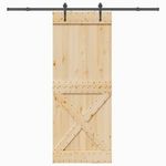 VIDAXL Porte coulissante et kit de quincaillerie 90x210 cm pin massif