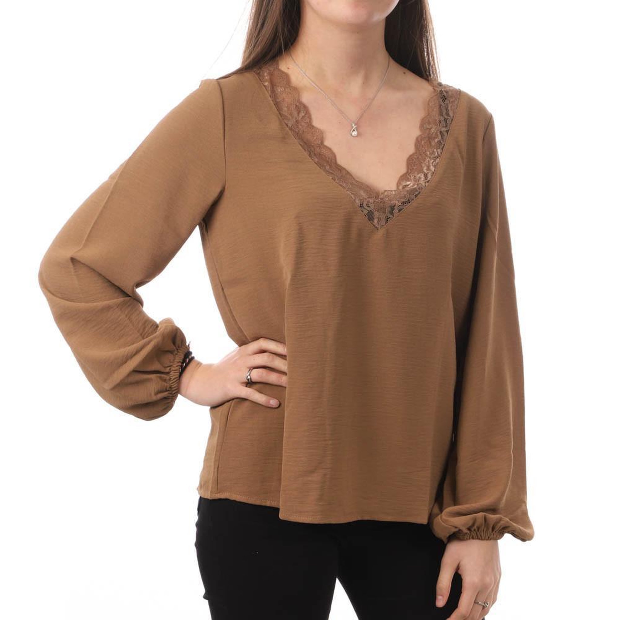 Voir la diapositive 1 : JACQUELINE DE YONG Blouse Marron Femme JDY Claudia