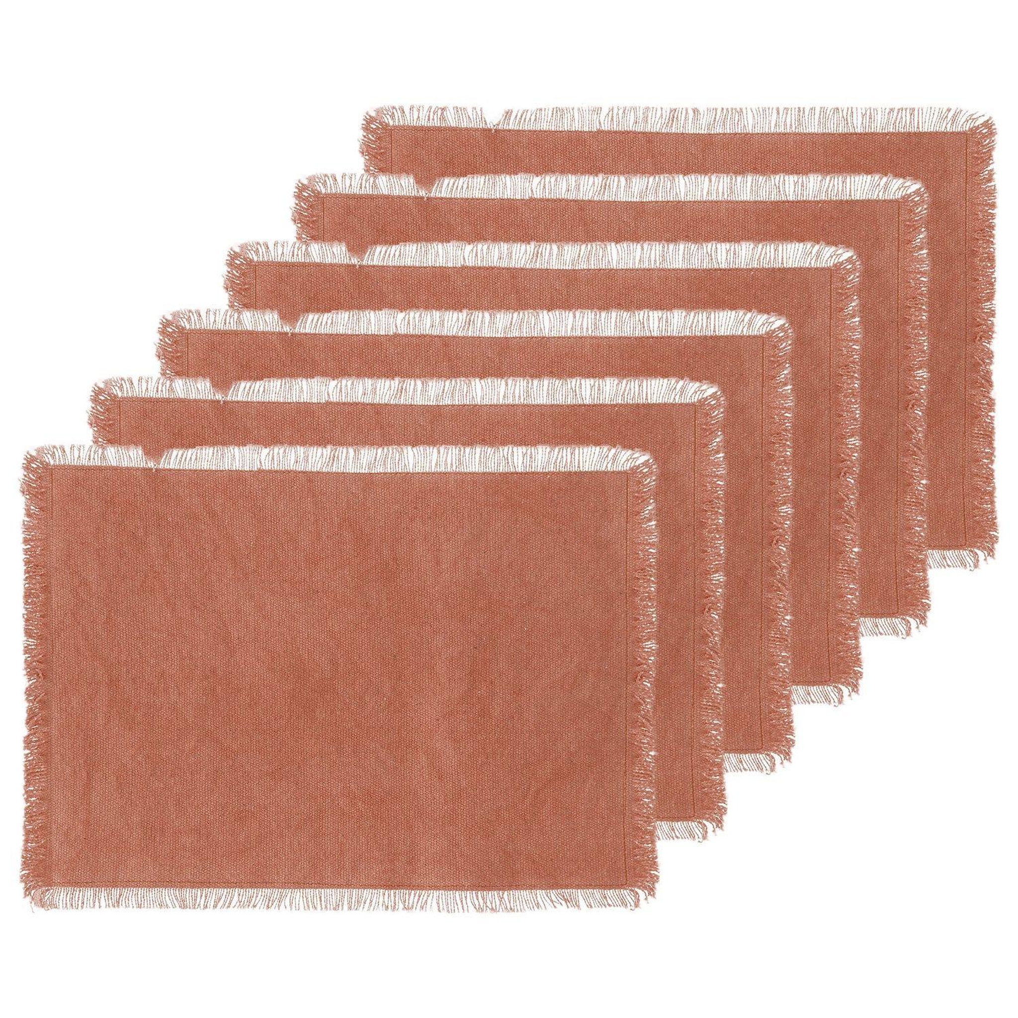 Voir la diapositive 1 : TOILINUX Lot de 6 Sets de table Maha en coton