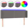 Voir la diapositive 2 : VIDAXL Tete de lit a LED Gris 147x16x78/88 cm Similicuir