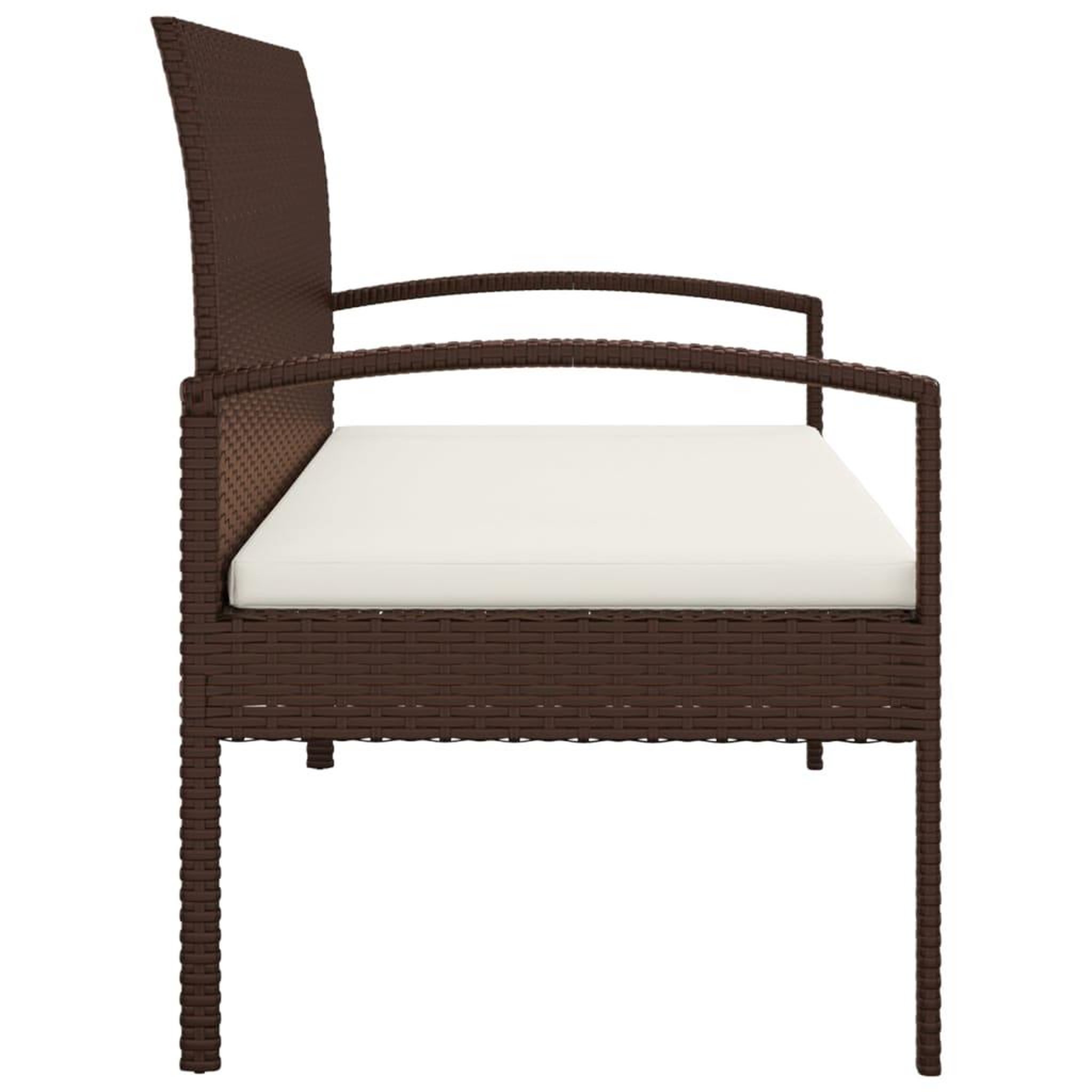 Voir la diapositive 4 : VIDAXL Banc de jardin avec coussin marron 105 cm resine tressee
