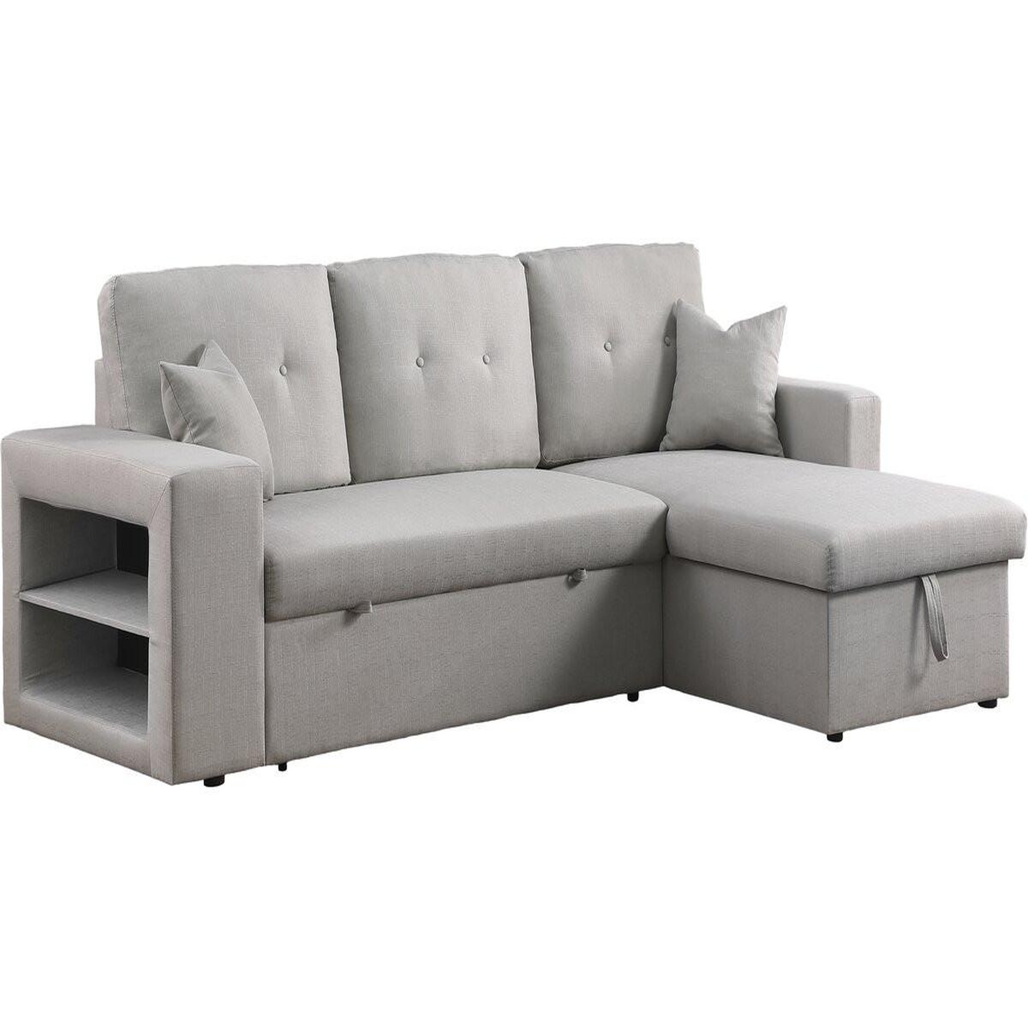 Habitat et Jardin Canapé d'angle convertible/réversible  axel  - 3 places - gris clair