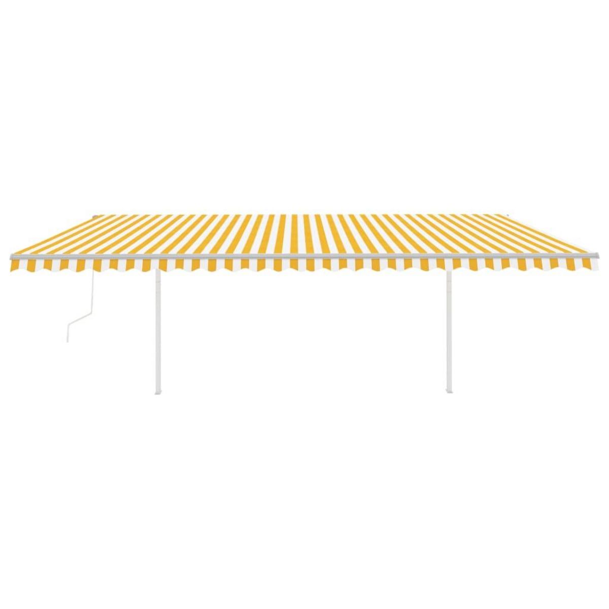 VIDAXL Auvent automatique retractable avec poteaux 6x3m Jaune et blanc