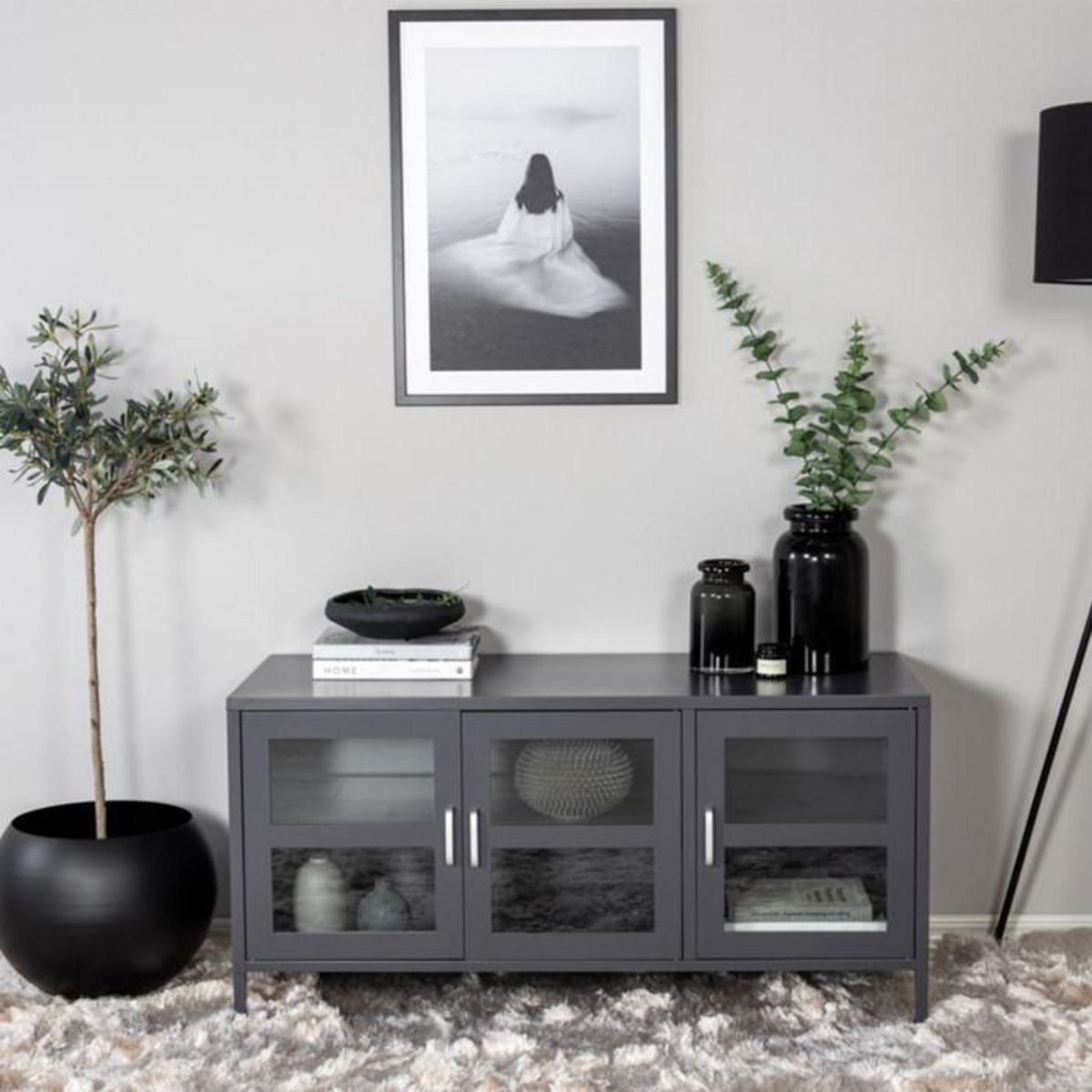 Paris Prix Meuble TV 3 Portes  Acero  120cm Gris Clair