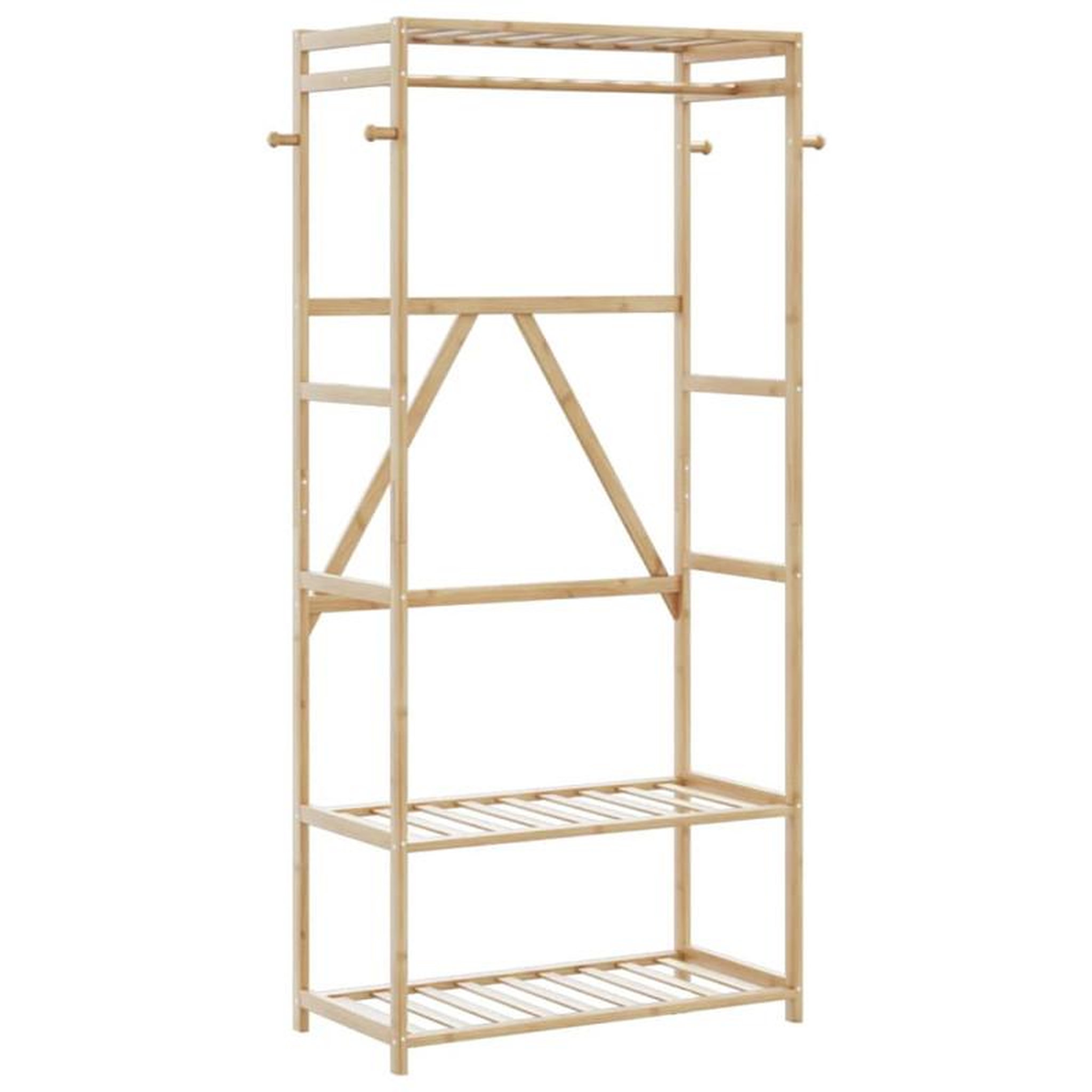 Voir la diapositive 1 : VIDAXL Porte vêtement avec étagères 80x40x175 cm bambou