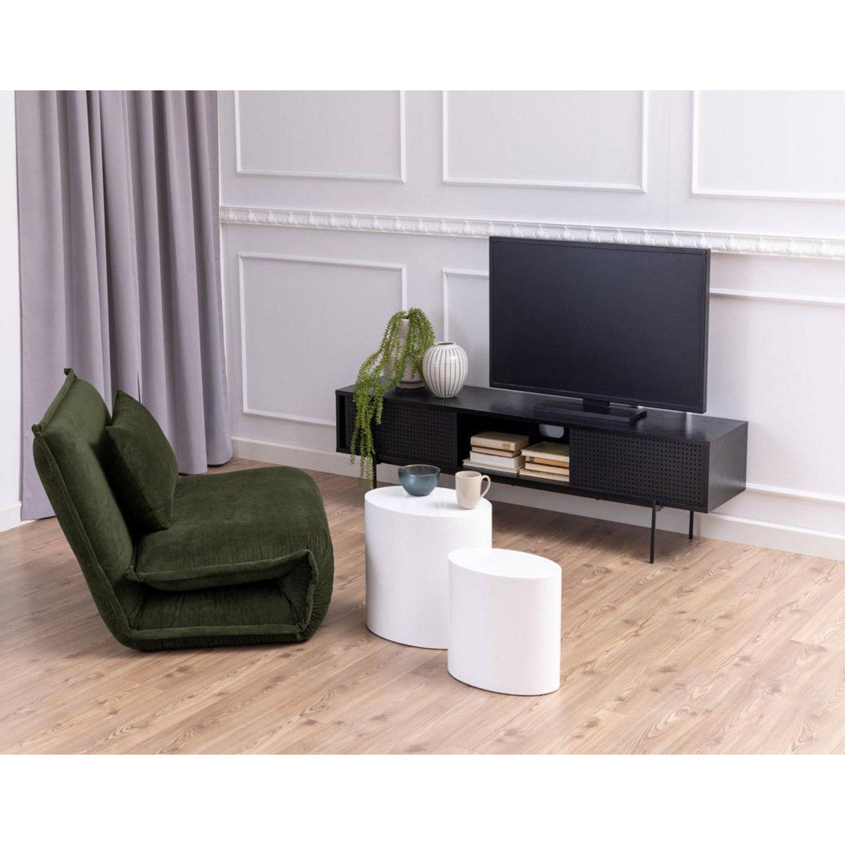 LISA DESIGN Aeryn - lot de 2 tables basses - blanc - 48 et 40 cm