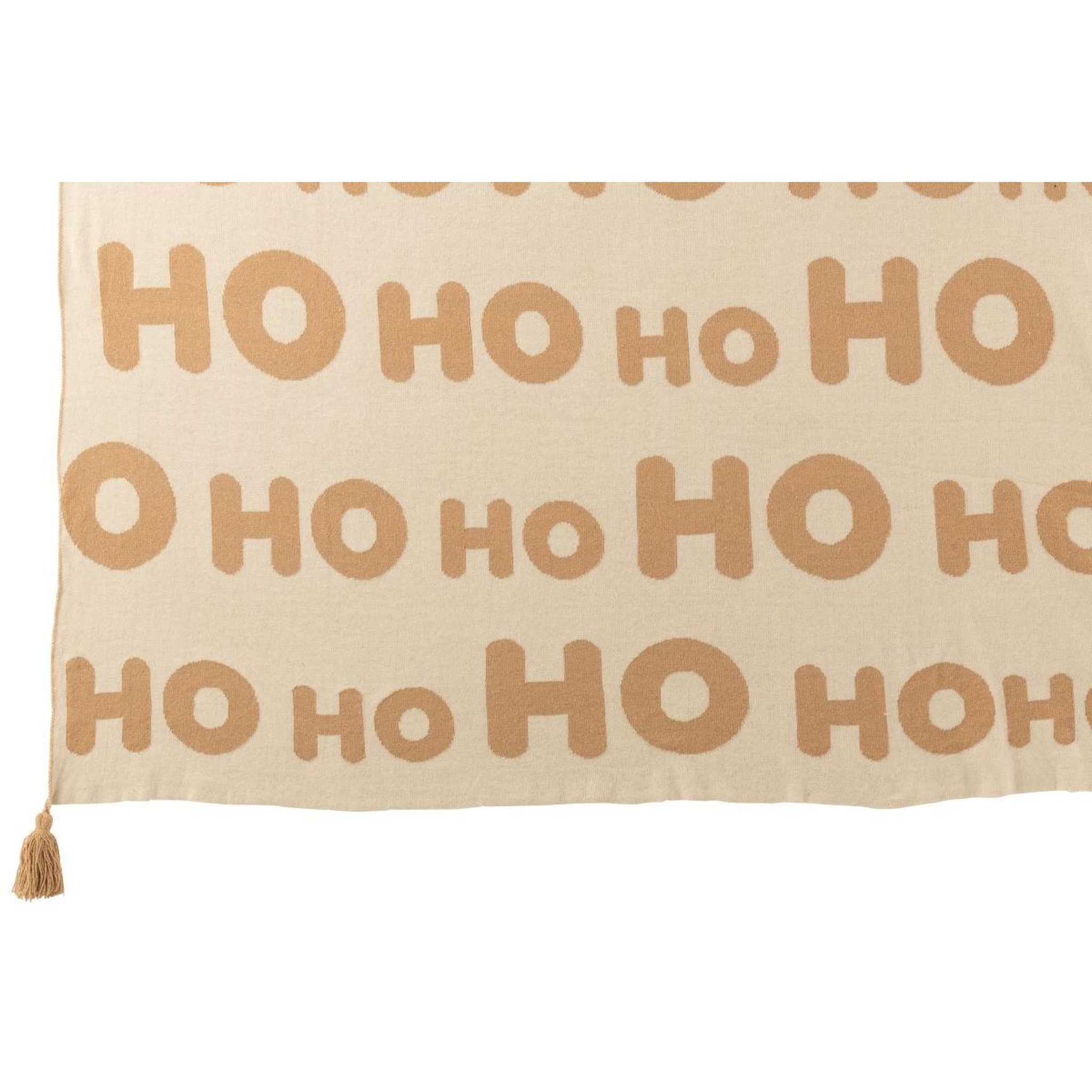 Voir la diapositive 3 : J-LINE Plaid de noël  hohoho  130x170cm beige