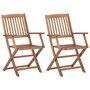 Voir la diapositive 1 : VIDAXL Chaises pliables d'exterieur lot de 2 Bois d'acacia solide