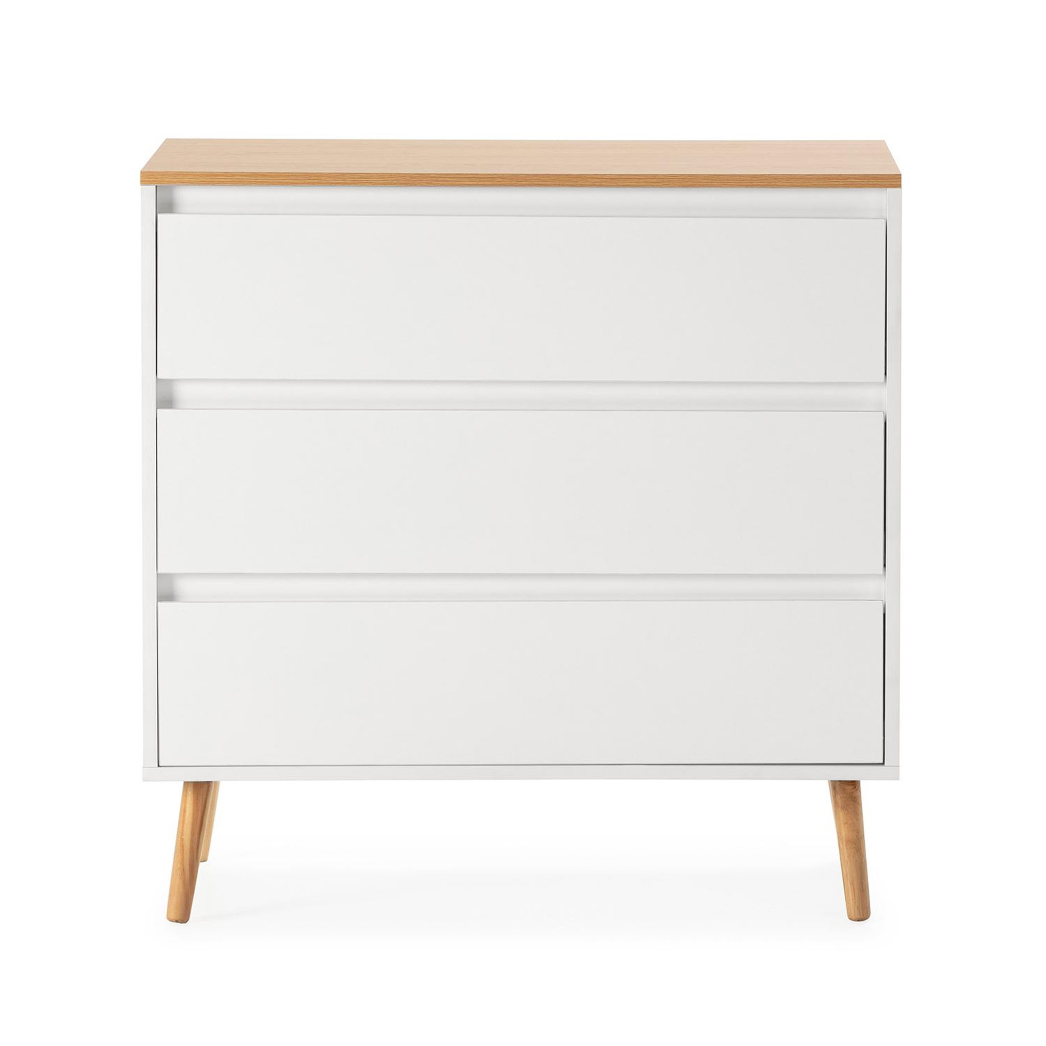 Voir la diapositive 4 : VS VENTA-STOCK Commode Desi 3 tiroirs couleur Blanc